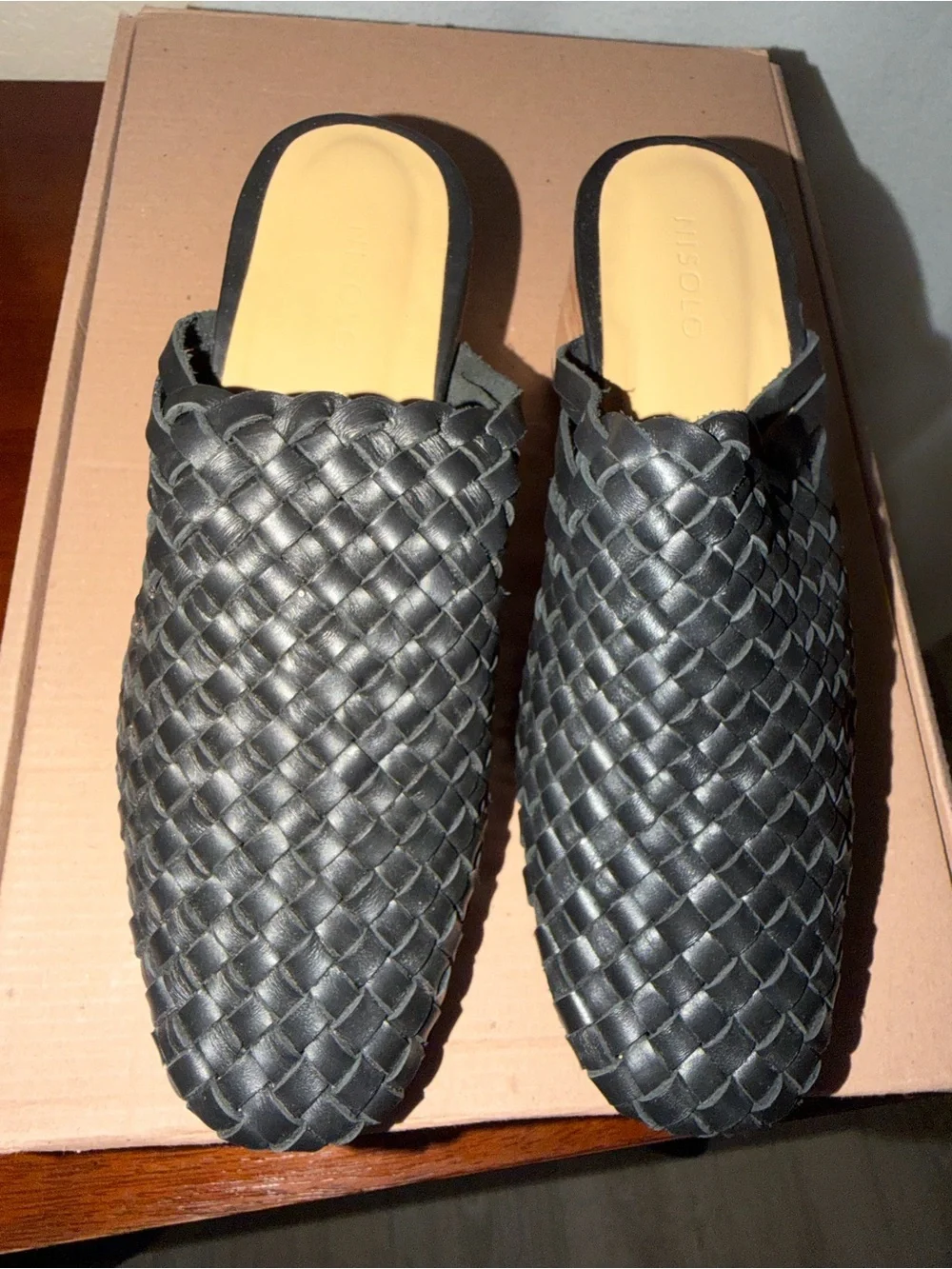 Nisolo black mules